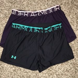 LOT OF 2 PAIRS OF UNDER ARMOR SHORTS
